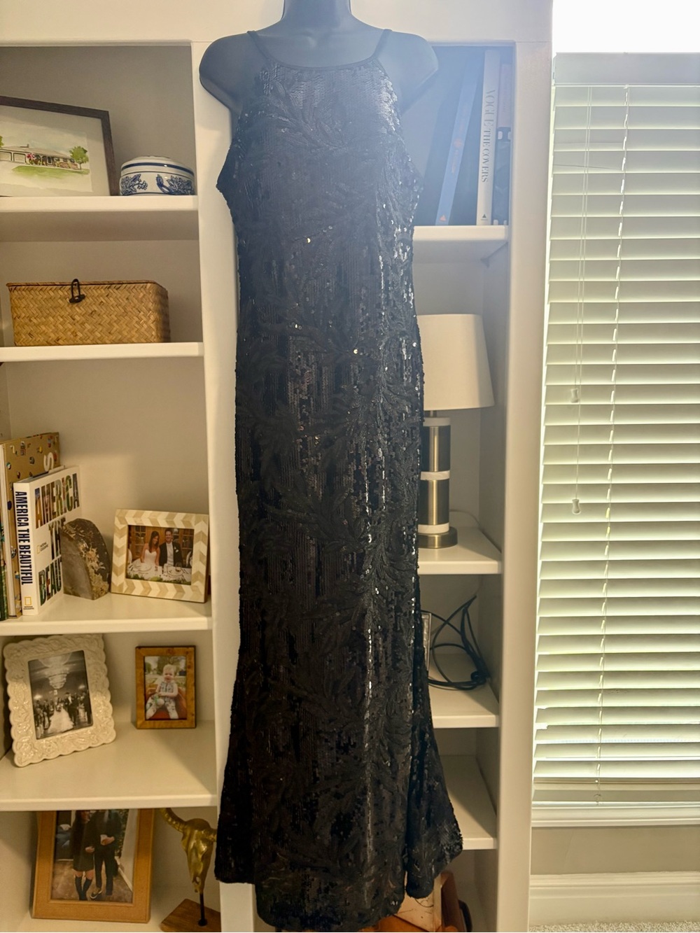 Calvin Klein Black Sequin Dress - Sleeveless Backless Glam